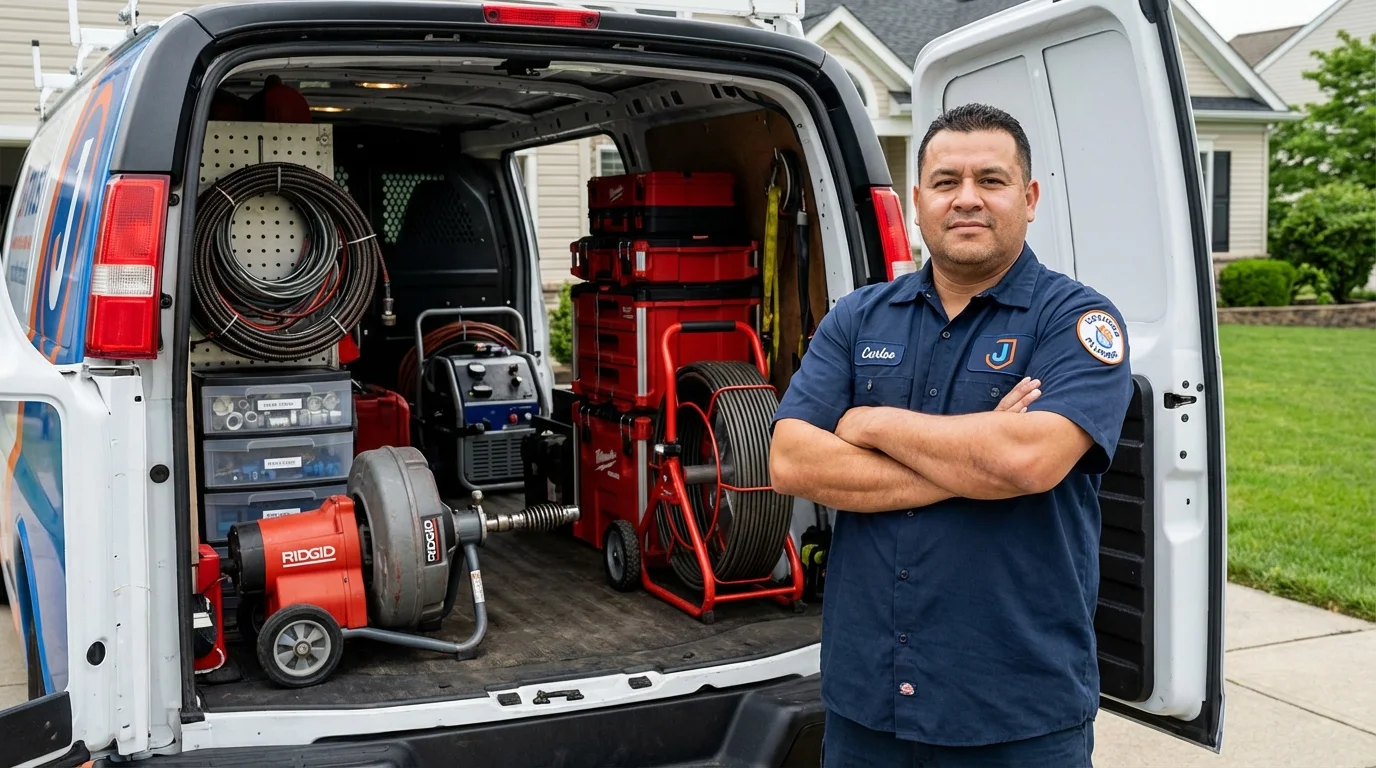 Professional drain cleaning equipment and Johns Plumbing LLC plumber in Ransom Canyon