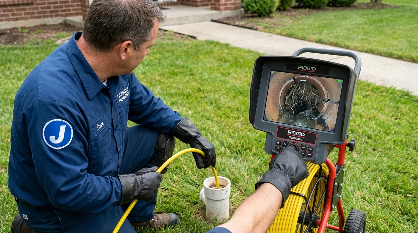 Sewer camera inspection being performed by Johns Plumbing LLC in Ransom Canyon